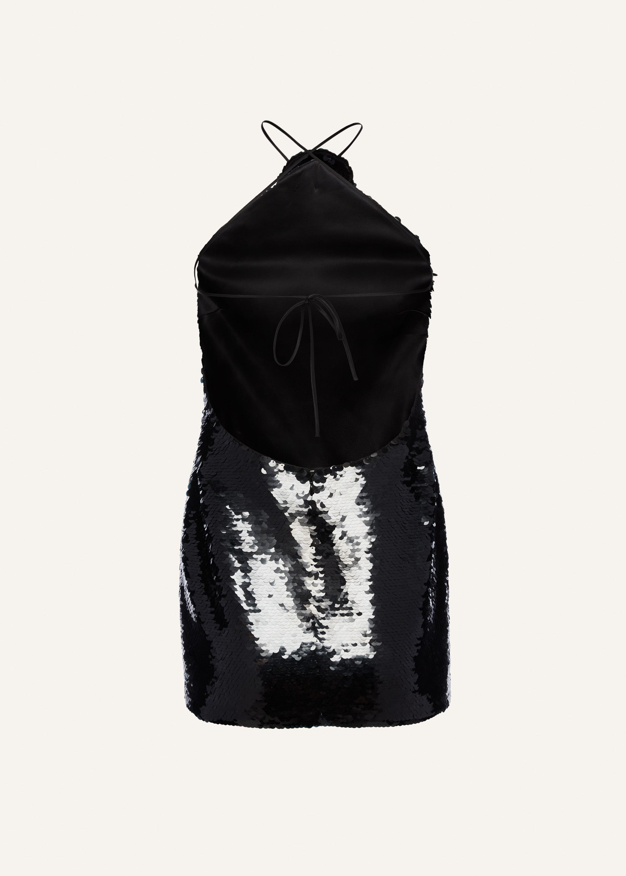 Choker sequin mini dress in black - 2
