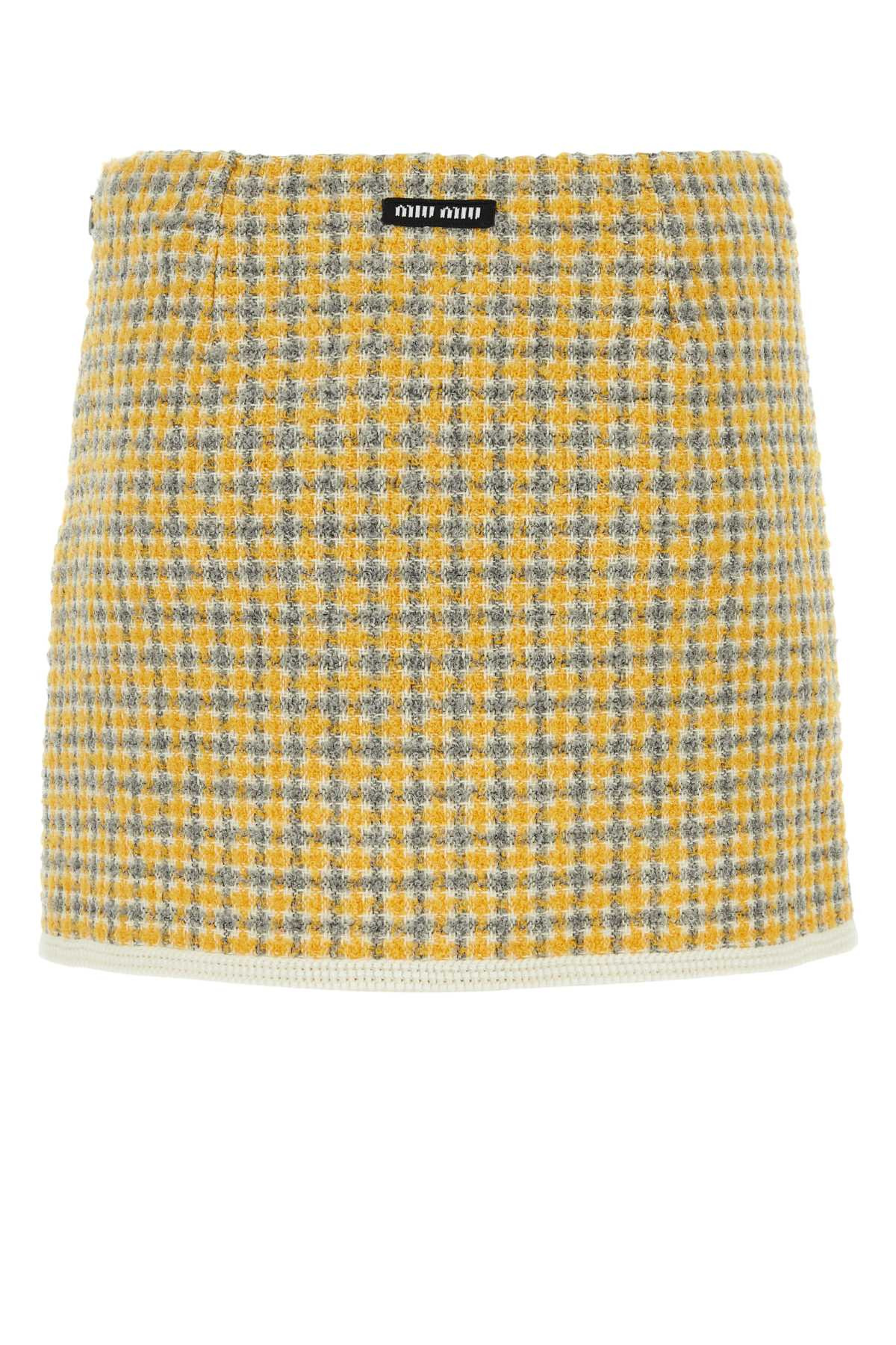 Miu Miu Women Two-Tone Boucle Mini Skirt - 2