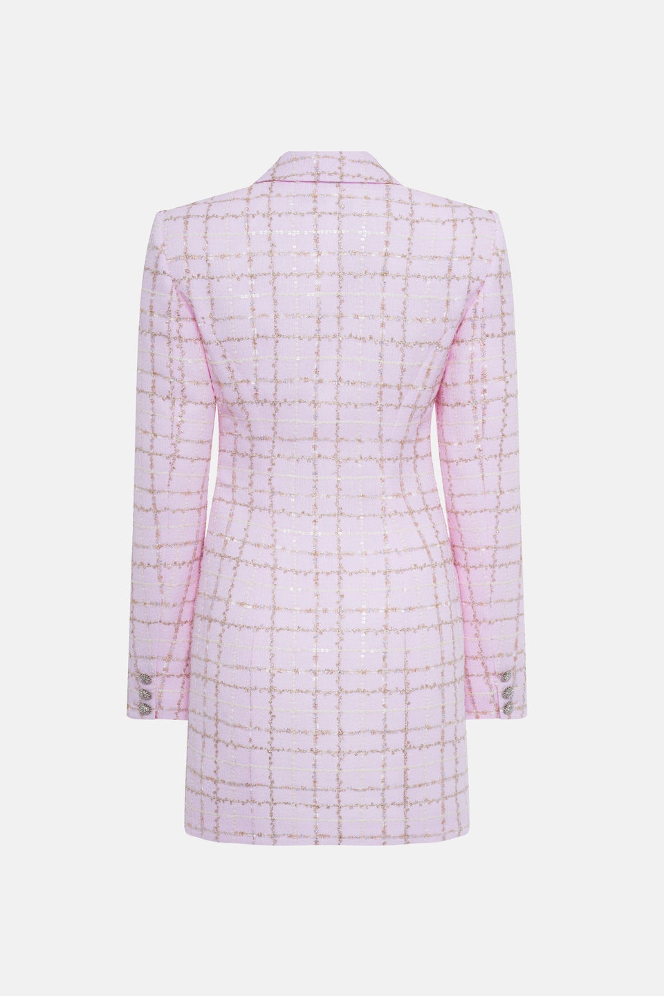 SEQUIN CHECKED TWEED MINI DRESS WITH JWL ZIP - 2