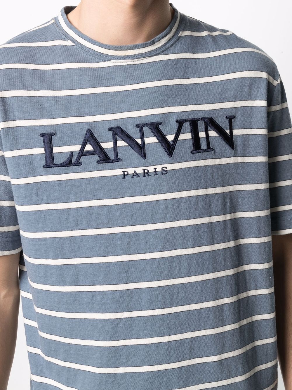 logo-embroidered striped T-shirt - 5