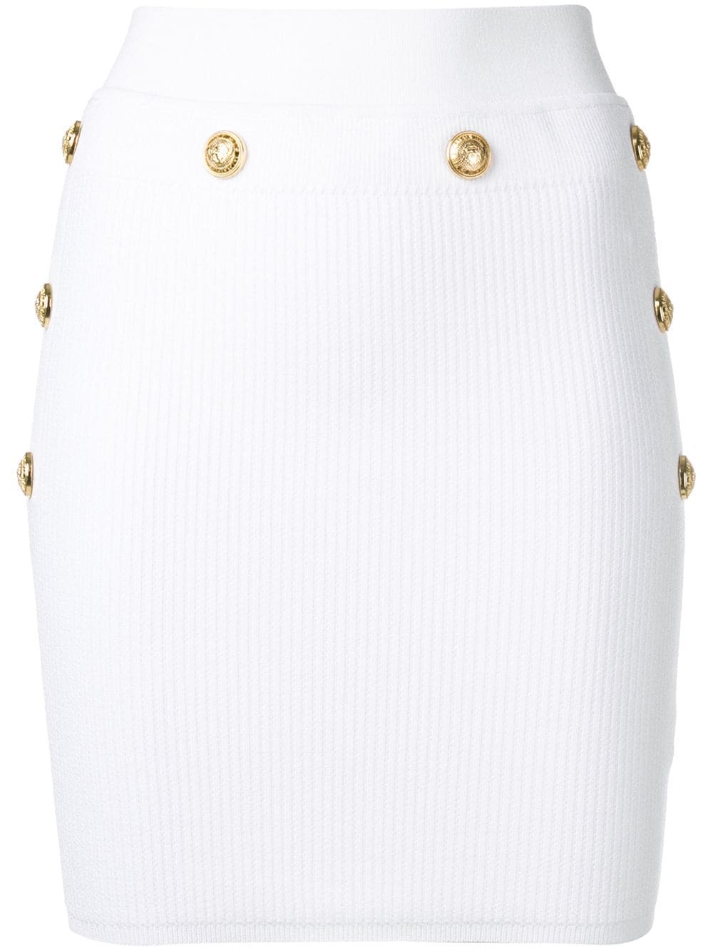 gold-tone button detail knit skirt - 1