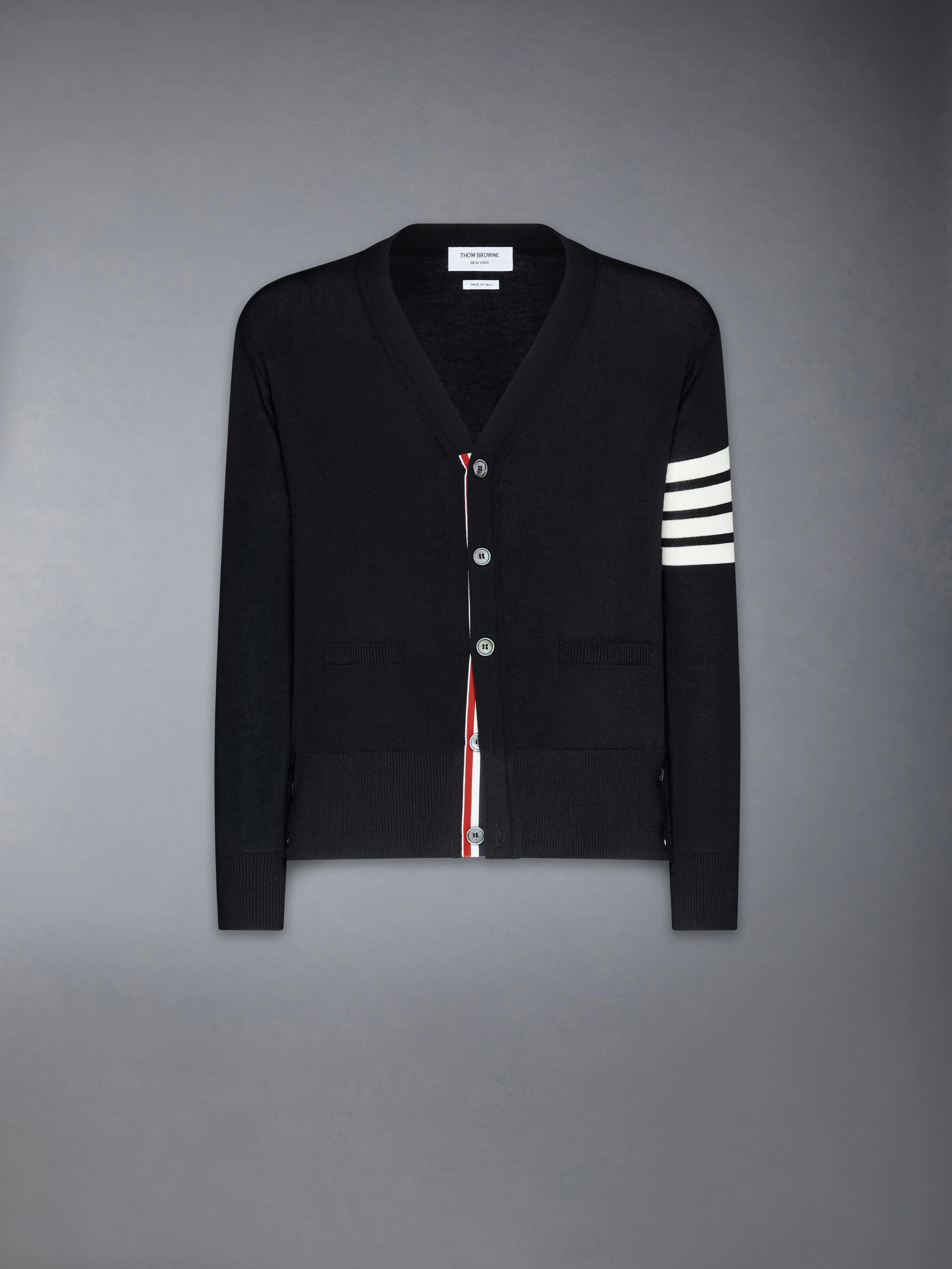 WOOL CLASSIC 4-BAR V-NECK CARDIGAN - 1