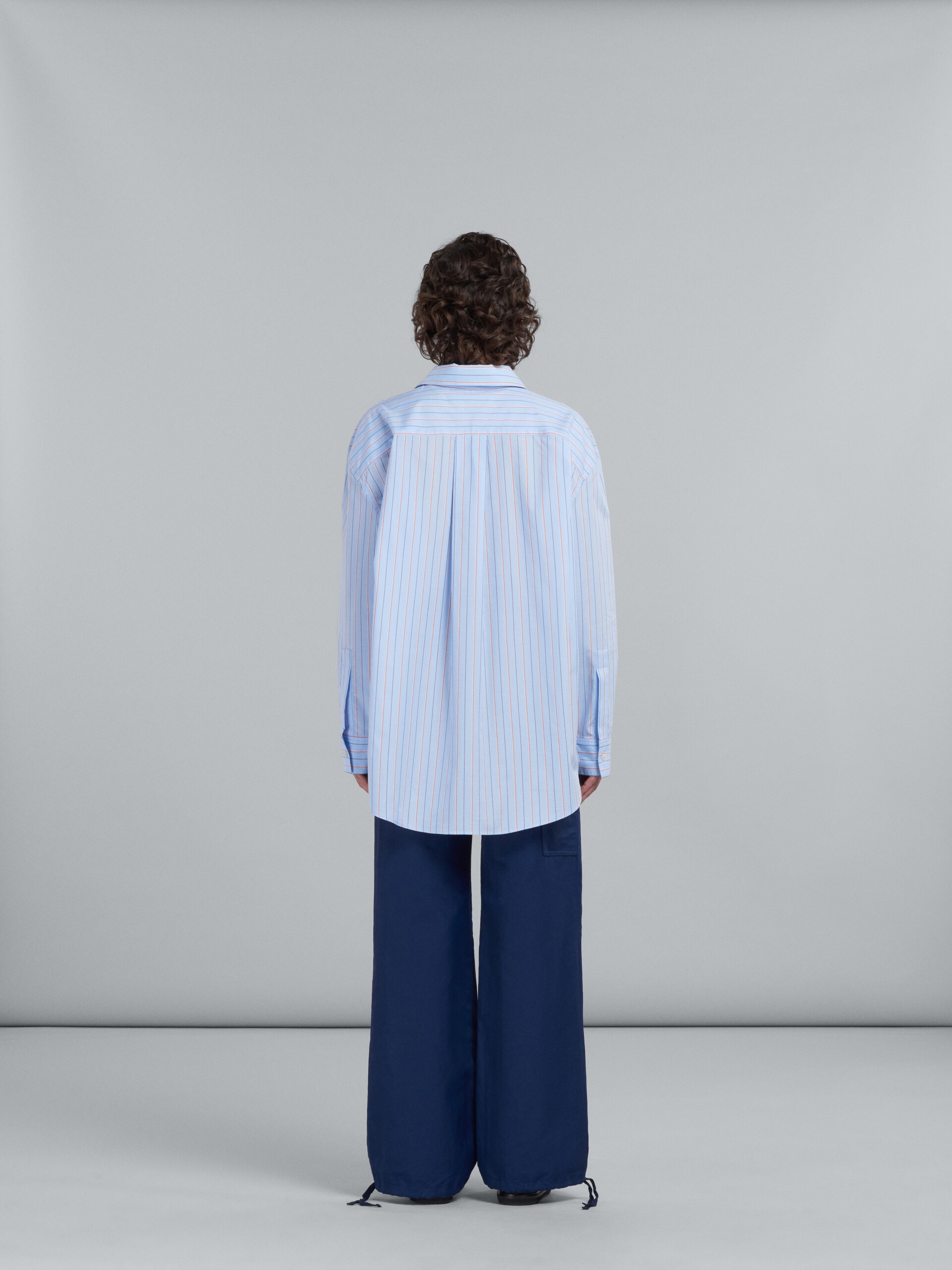 NAVY CARGO TROUSERS IN TECHNICAL COTTON-LINEN - 3