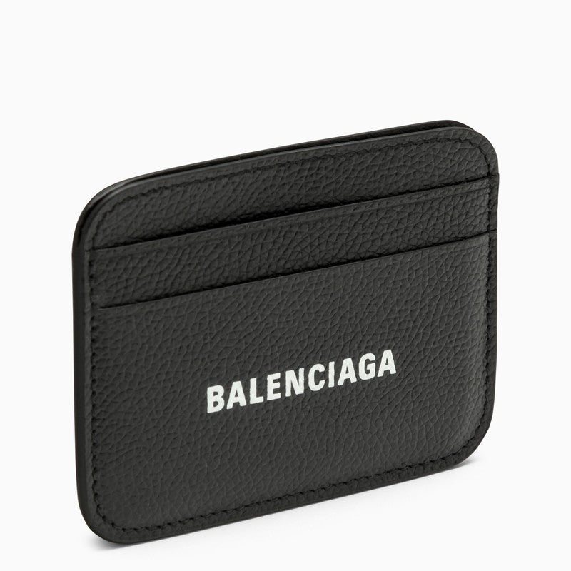 Balenciaga Black Leather Card Holder With Logo Women - 1