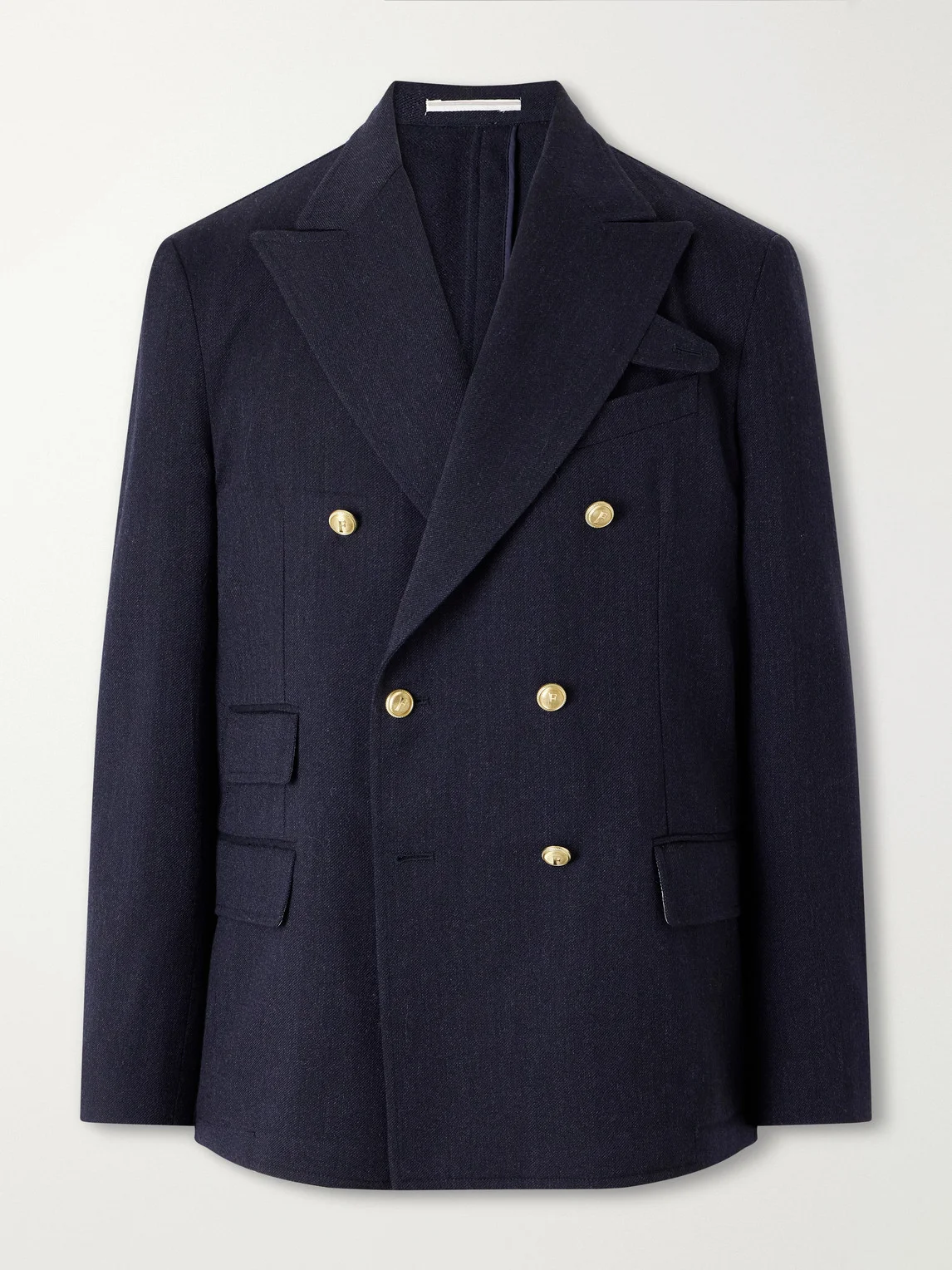 Travel Double-Breasted Wool-Twill Blazer - 1