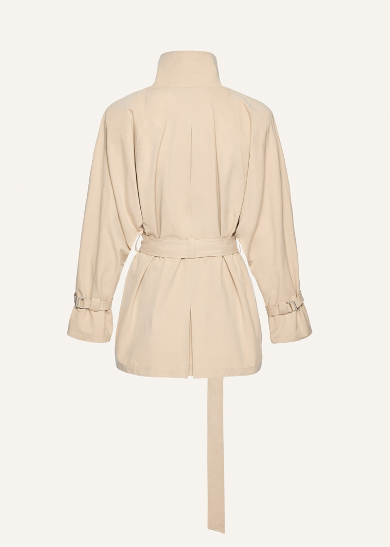MAGDA BUTRYM Cotton high collar trench in beige outlook