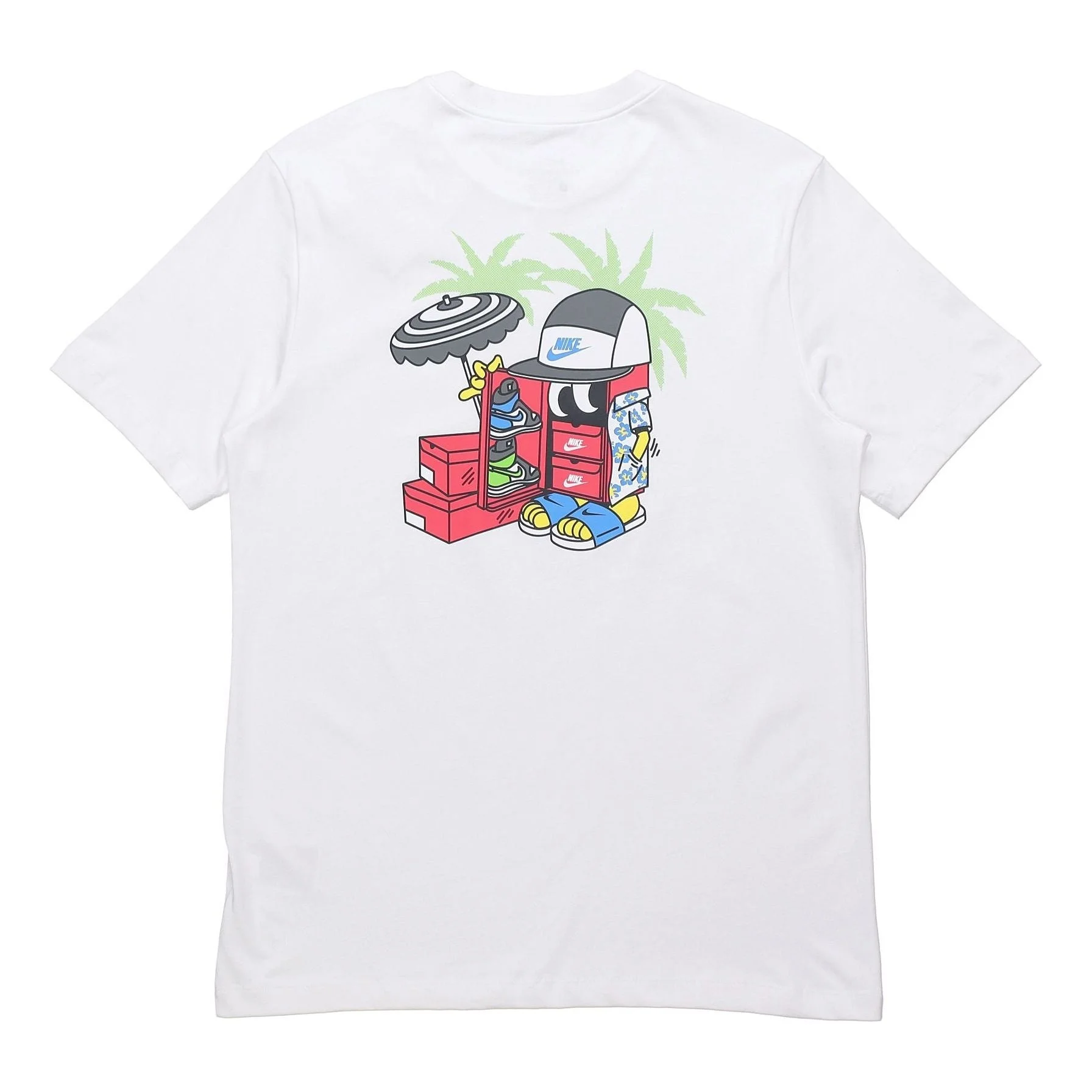 Nike Sportswear 신발 만화 인쇄 스포츠 둥근 목 짧은 소매 백색 DD1261-100 - 1