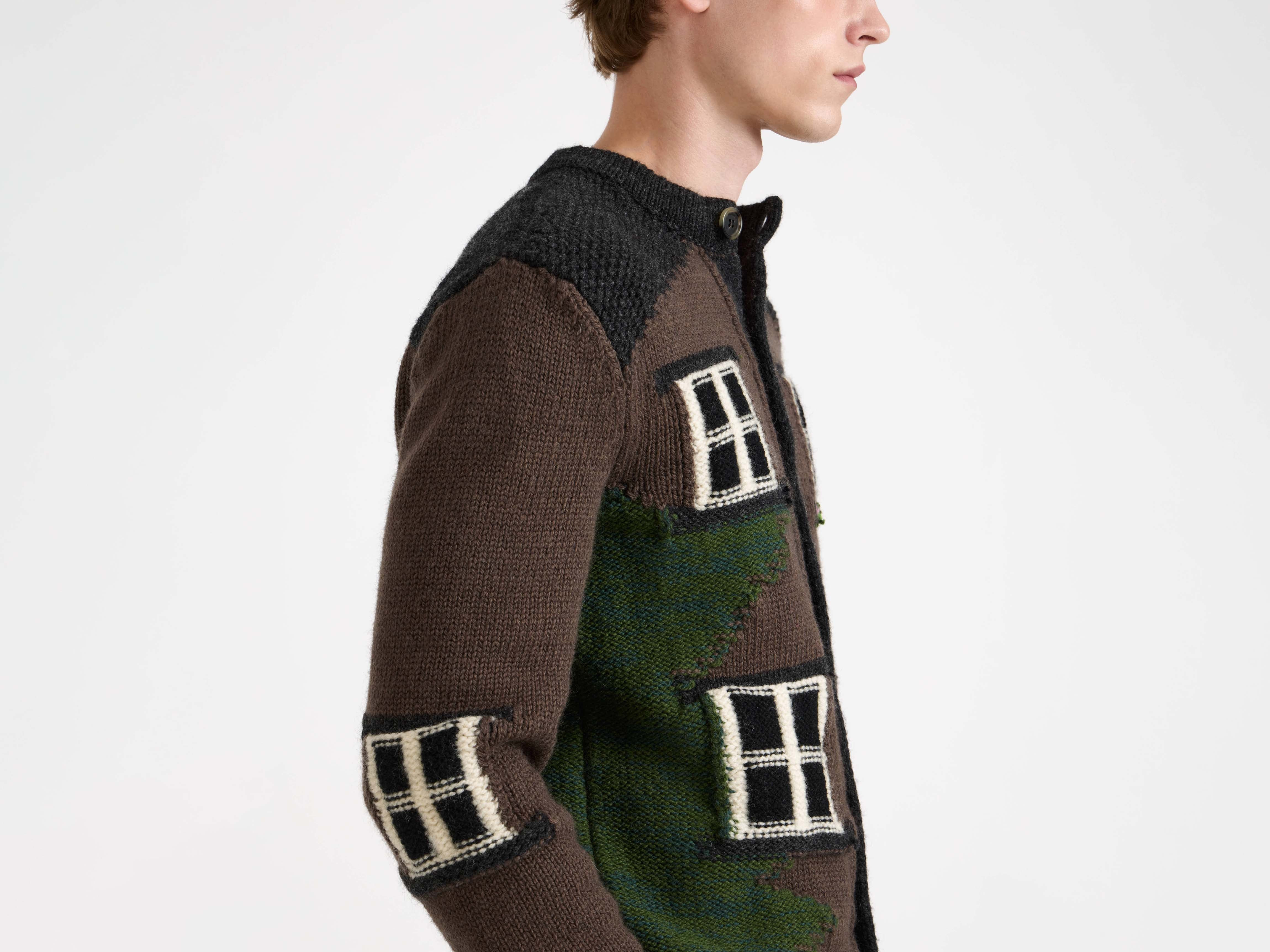 HOUSE POLO CARDIGAN IN CHESTNUT BROWN - 7