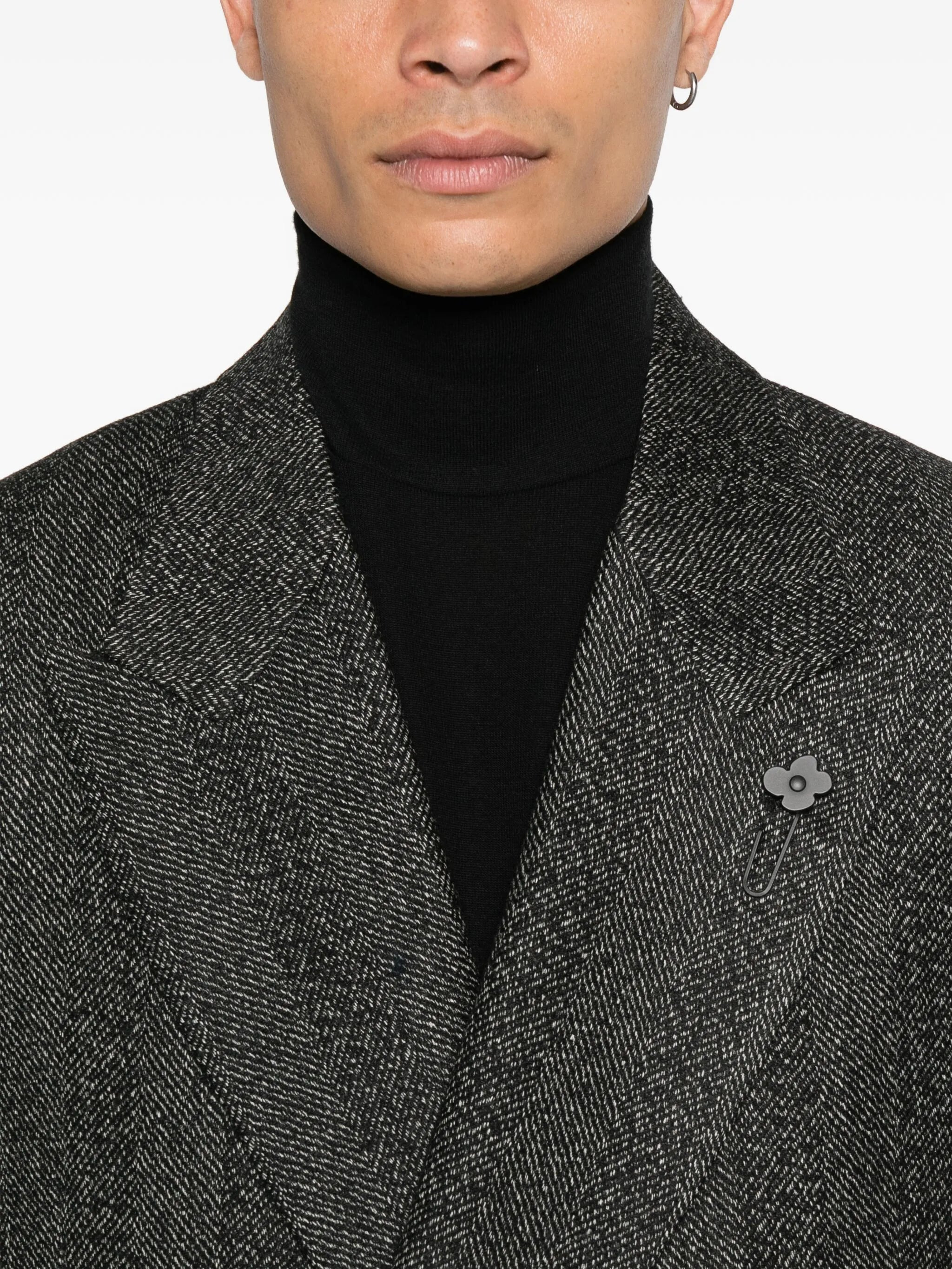 Lardini Double-breasted Herringbone Coat - 2