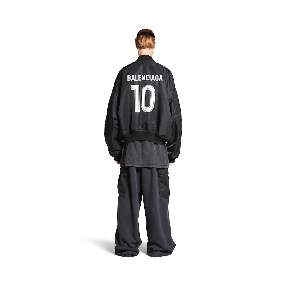 Men's Soccer Varsity Jacket in Black - 4