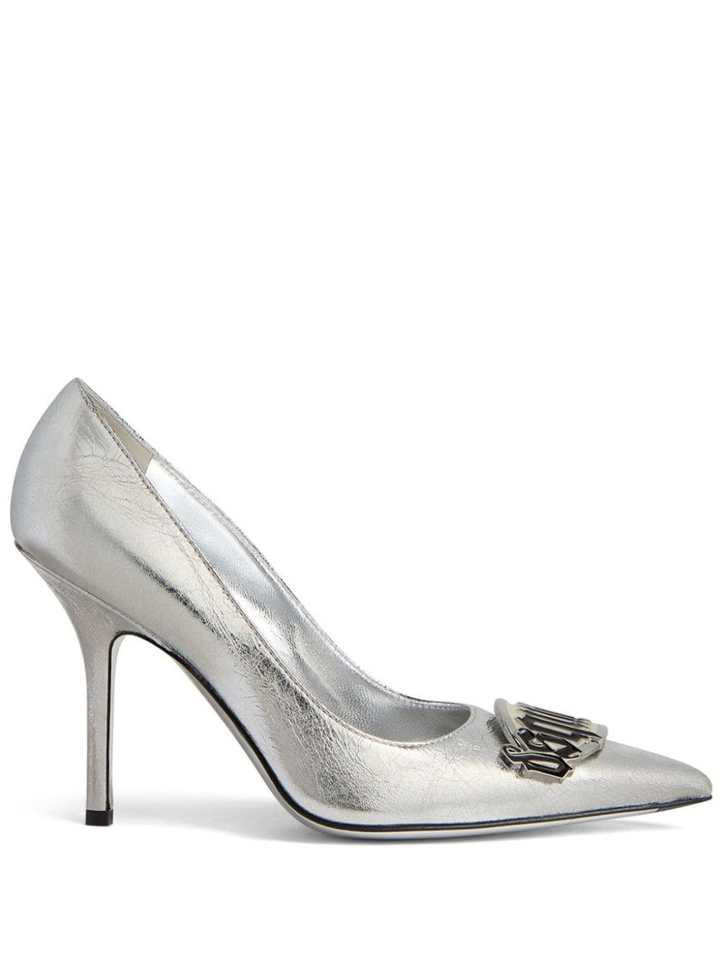 100mm logo-plaque leather pumps 1