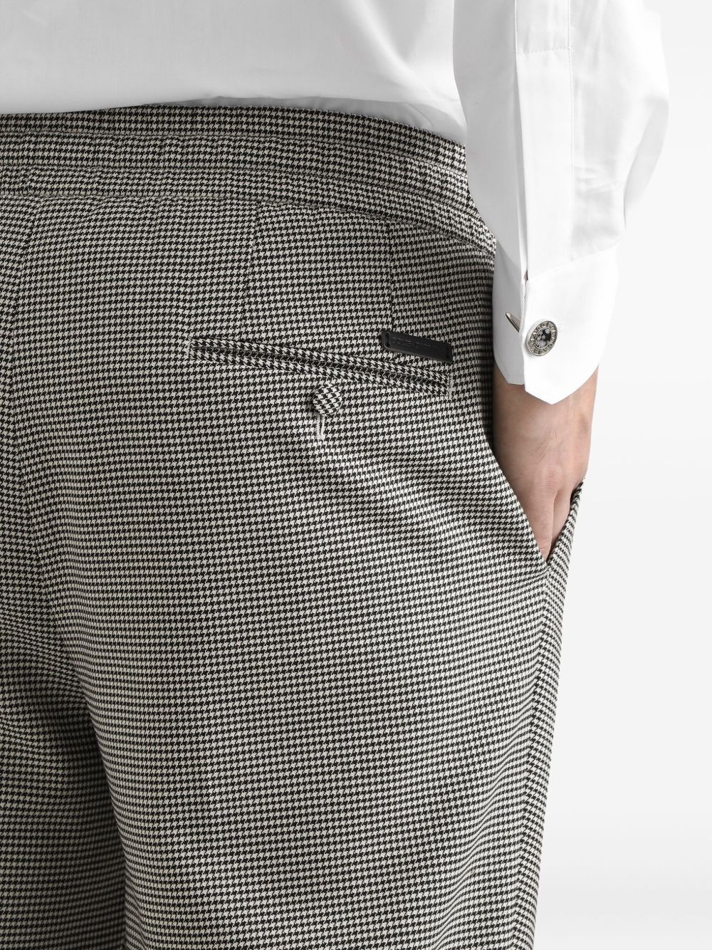 houndstooth pleat-detail trousers - 5