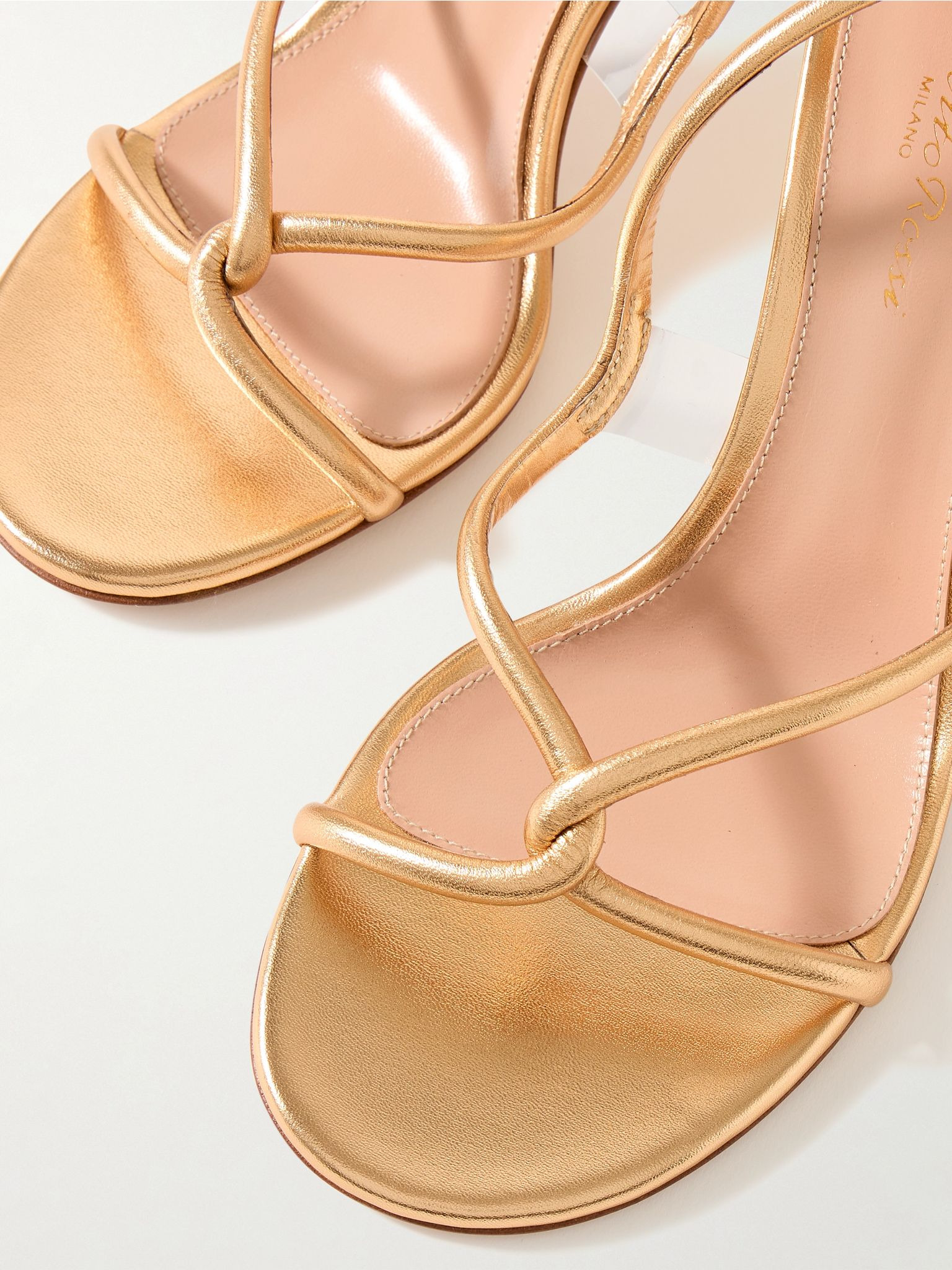 Black Mamba 85 metallic leather sandals Gold - 4