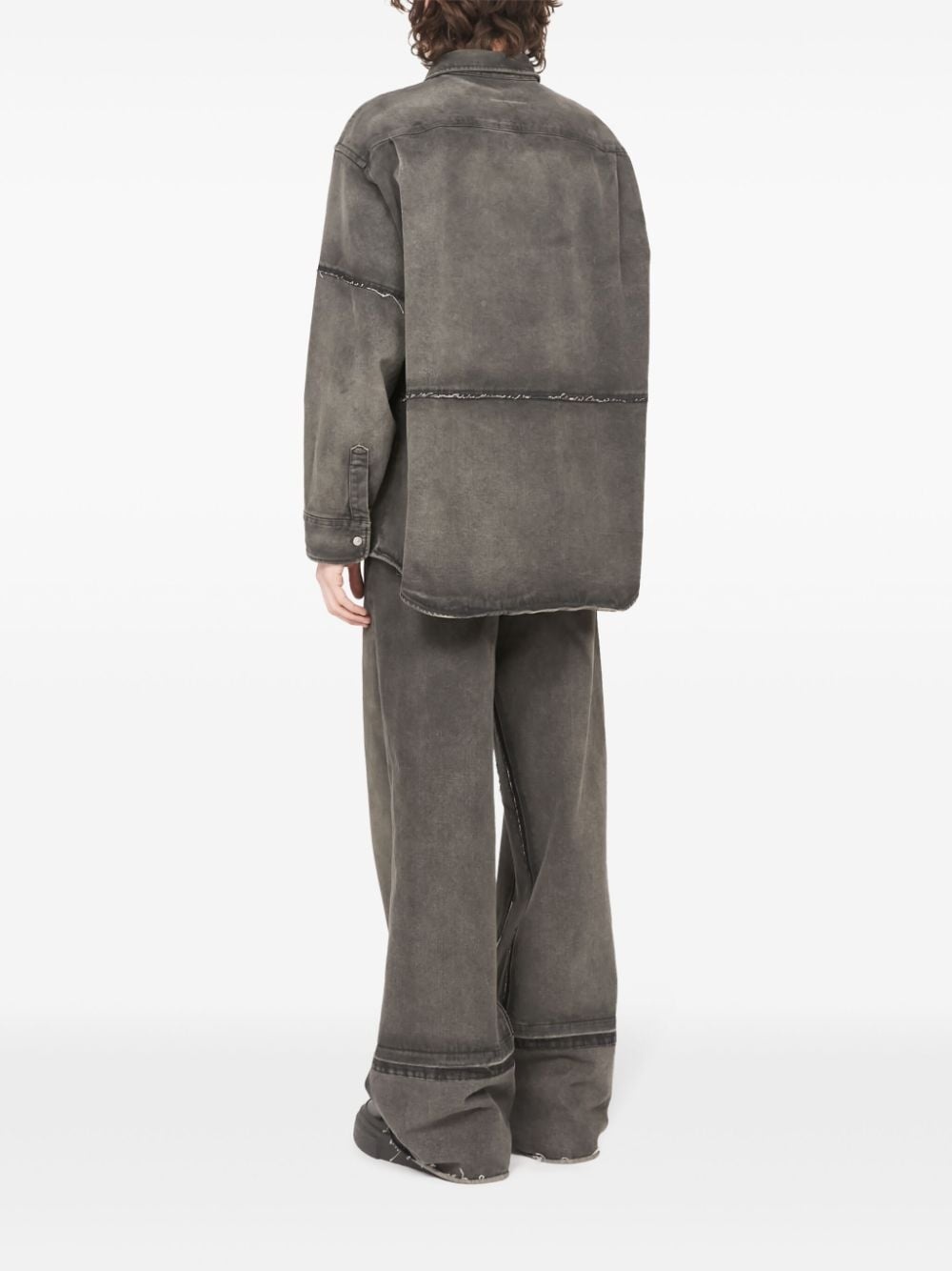 raw-cut detail cotton  shirt - 5