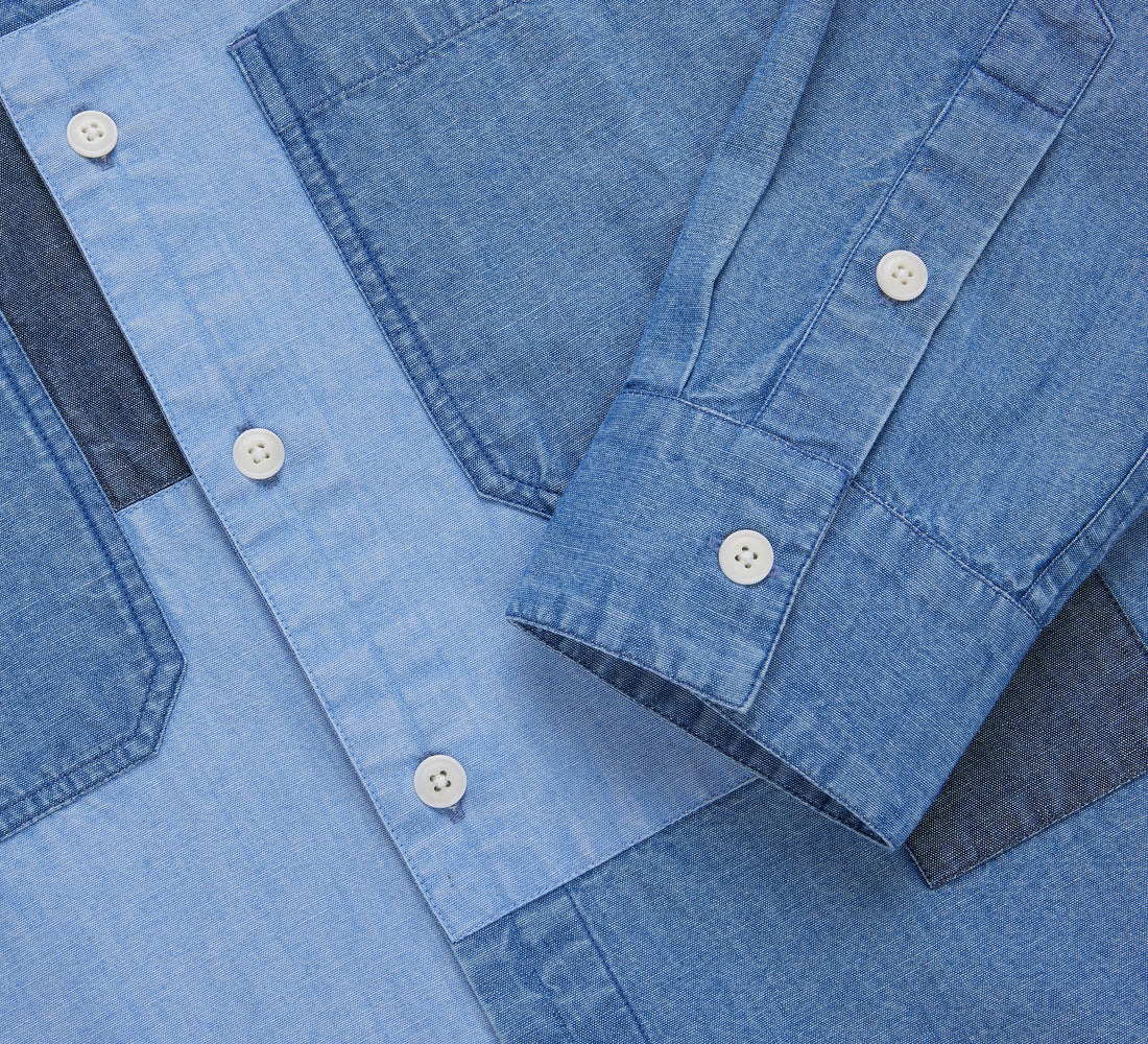 Utility Shirt - Indigo Patchwork Chambray - 4