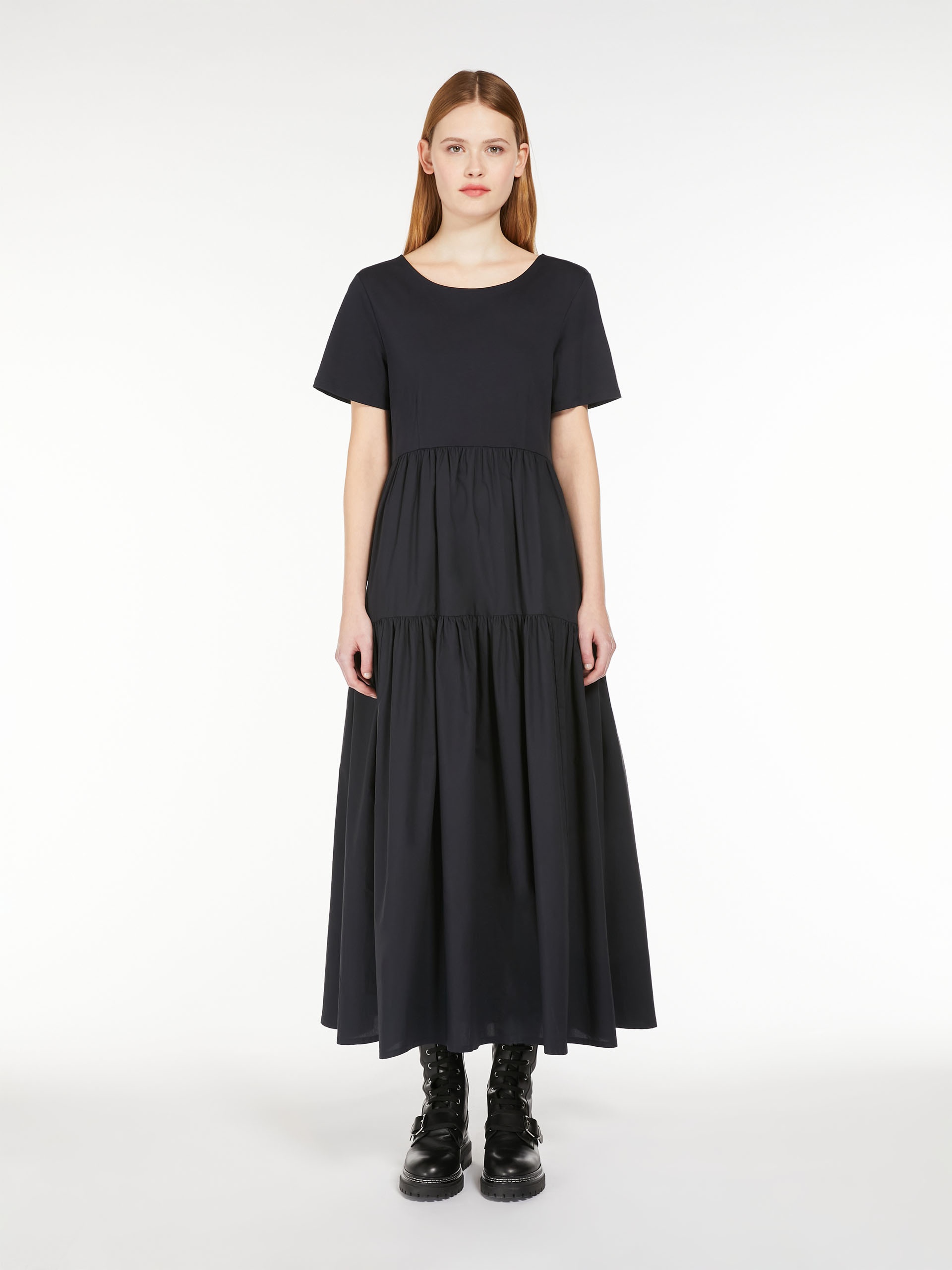 PALMIRA Long jersey and poplin dress - 3