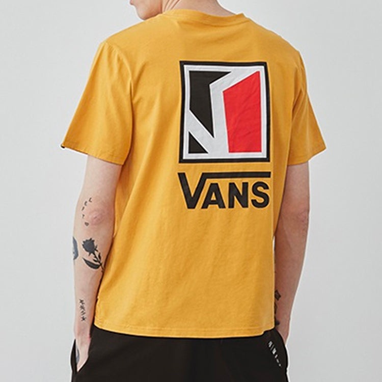 Vans Classic Logo Printing Short Sleeve Couple Style Yellow VN0A4P4G50X - 4