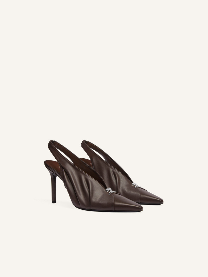 courrèges DRAPED STRETCH LEATHER EFFECT SLINGBACKS outlook