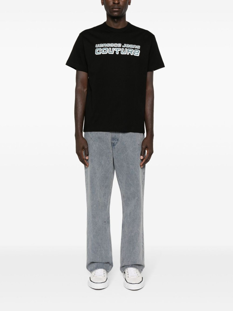 VERSACE JEANS COUTURE rhinestone-logo T-shirt outlook