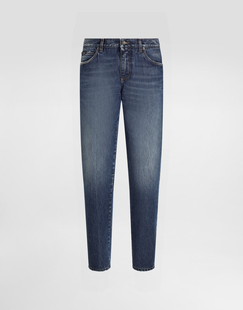 Regular-fit cotton jeans with tag 1