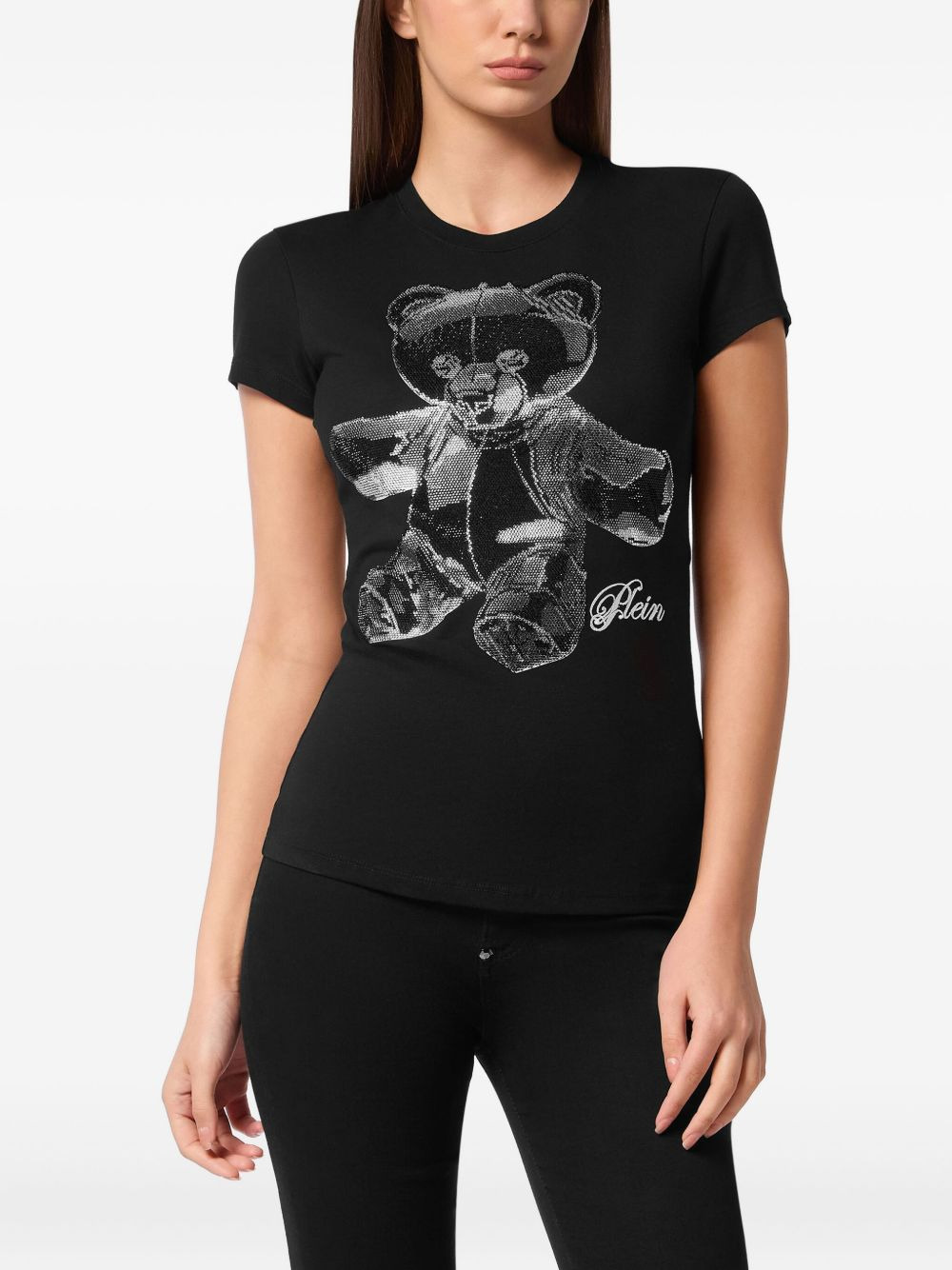 crystal-embellished teddy t-shirt - 2