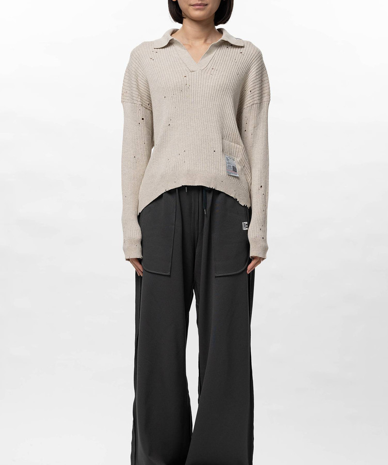 Distressed Knit Skipper Sweater 4