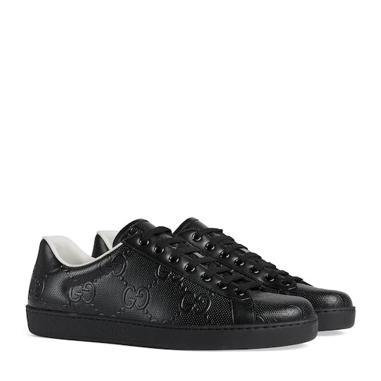 Gucci Ace GG Embossed Leather Sneakers - 2