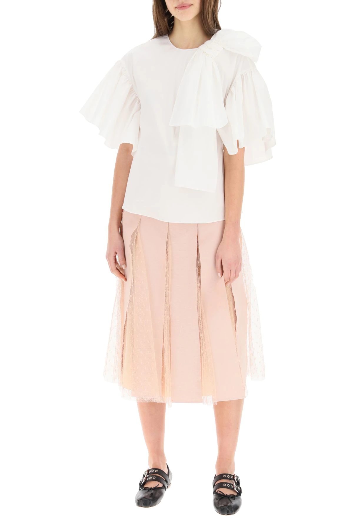 MIDI SKIRT IN GROSGRAIN AND TULLE - 2