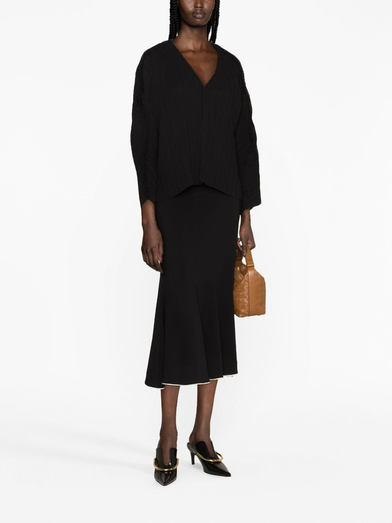 BY MALENE BIRGER plissÃ©-effect V-neck sweatshirt outlook