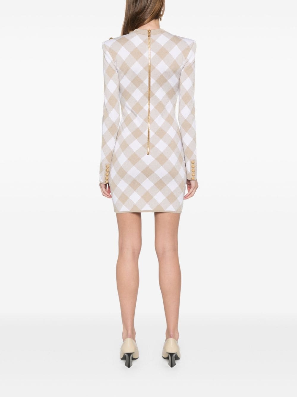 checked mini dress - 4