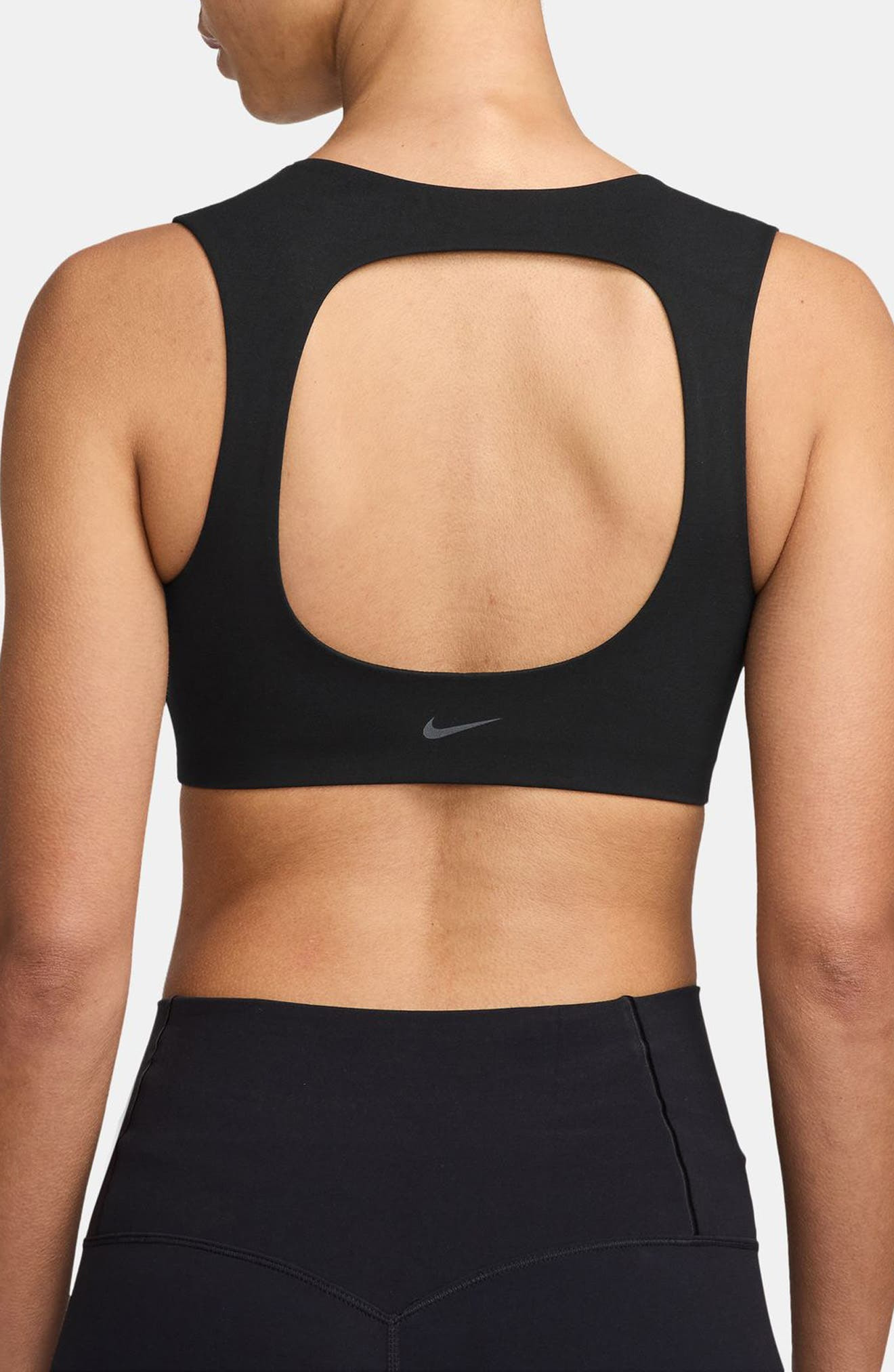 Nike Zenvy Dri-FIT Open Back Sports Bra in Black/Cool Grey at Nordstrom - 2