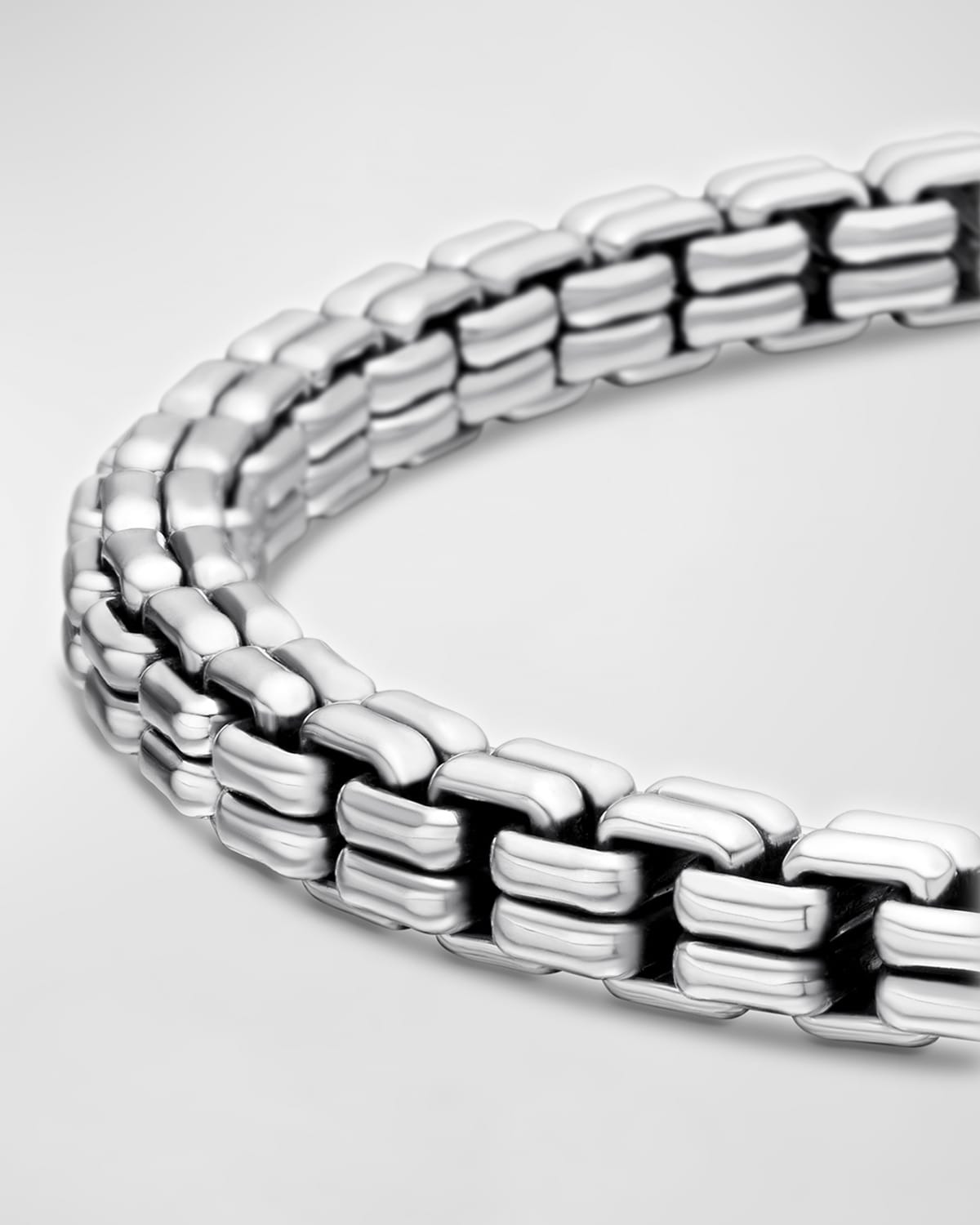 Men's Double Box Chain Bracelet in Silver, 4mm - 5