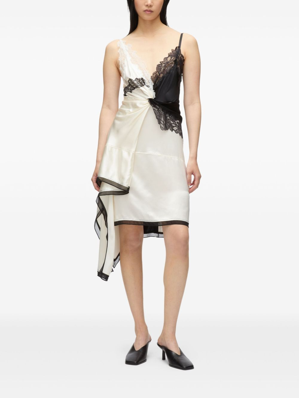 asymmetric slip dress - 3