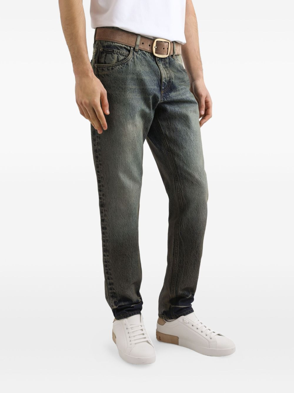 faded-wash jeans - 4
