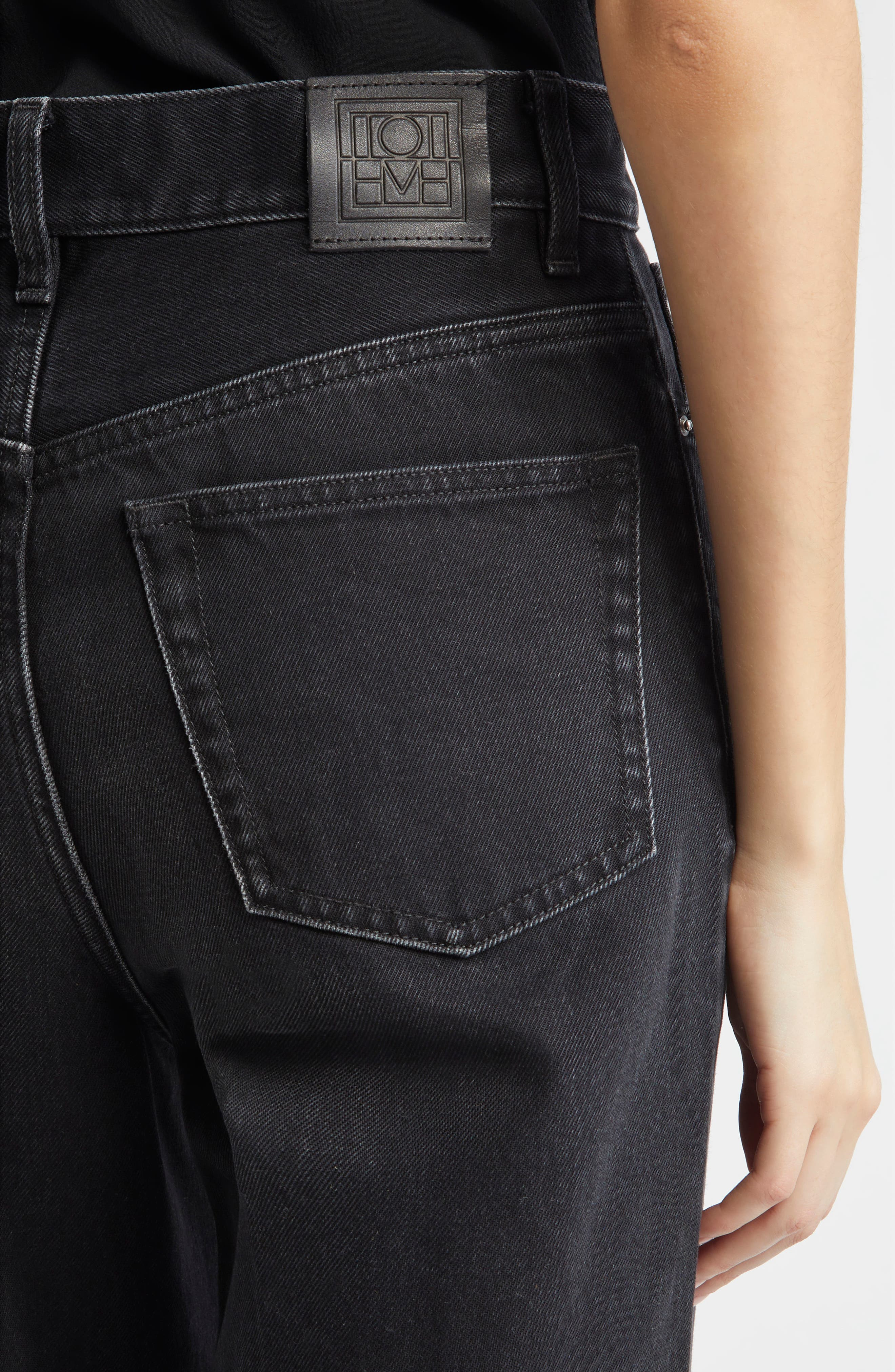 TOTEME High Waist Wide Leg Jeans in Faded Black at Nordstrom - 5