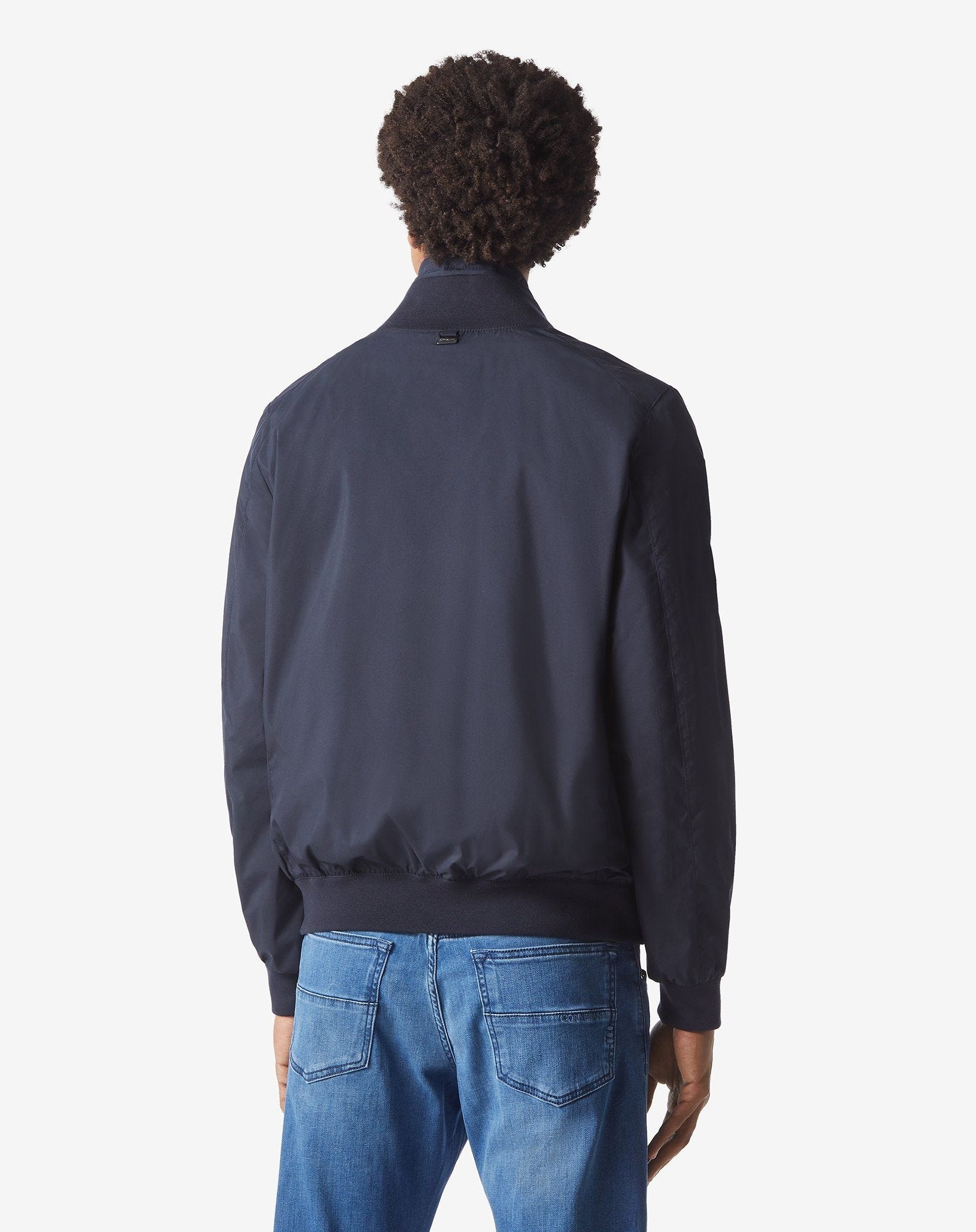 Navy blue technical padded bomber jacket - 4