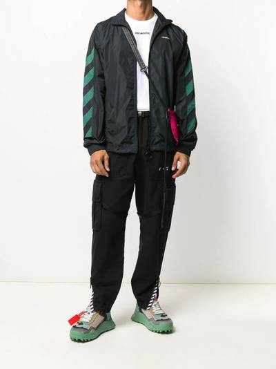 Off-White diagonal stripe zip-up jacket outlook