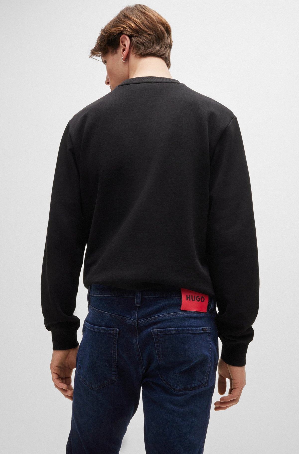 EXTRA-SLIM-FIT JEANS IN BLUE-BLACK STRETCH DENIM - 5