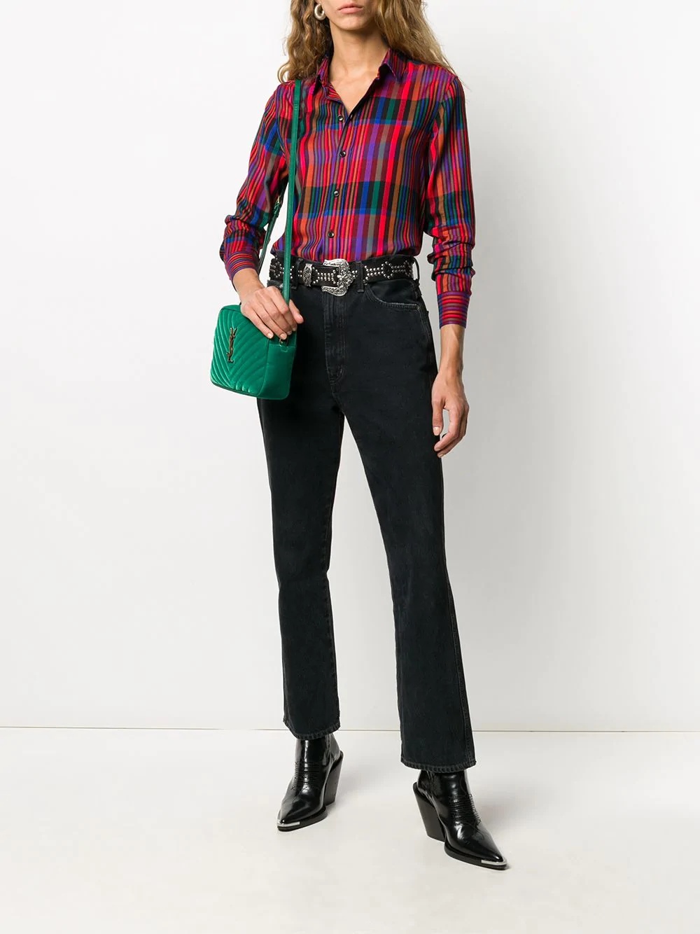 tartan check buttoned shirt - 2