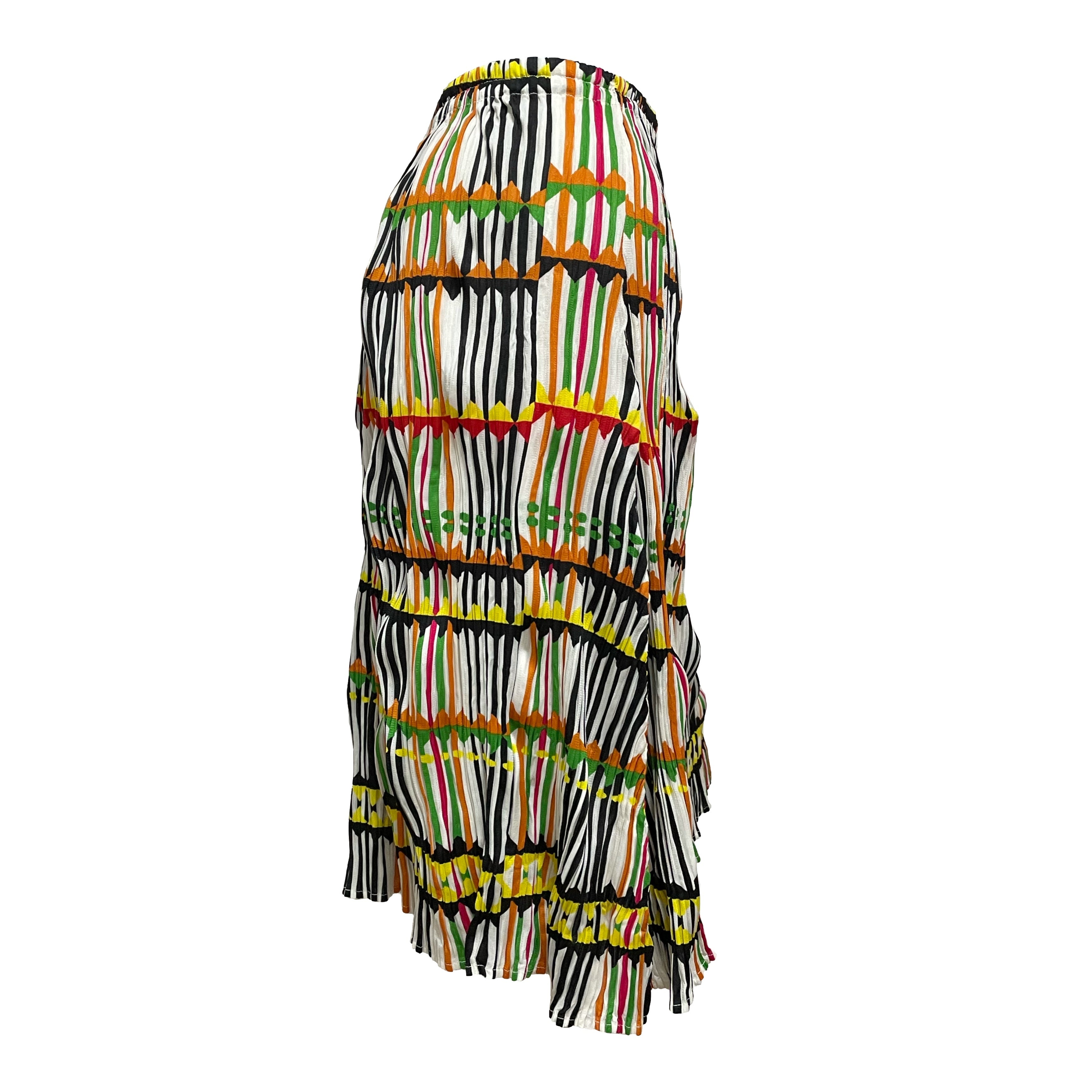 PLEATS PLEASE ISSEY MIYAKE Spring Summer 2002 Pleated Checkered Midi Skirt - 3
