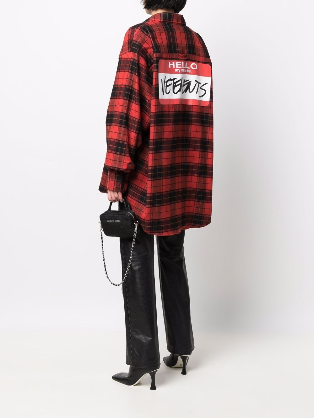 'Hello My Name Is' checked shirt - 3