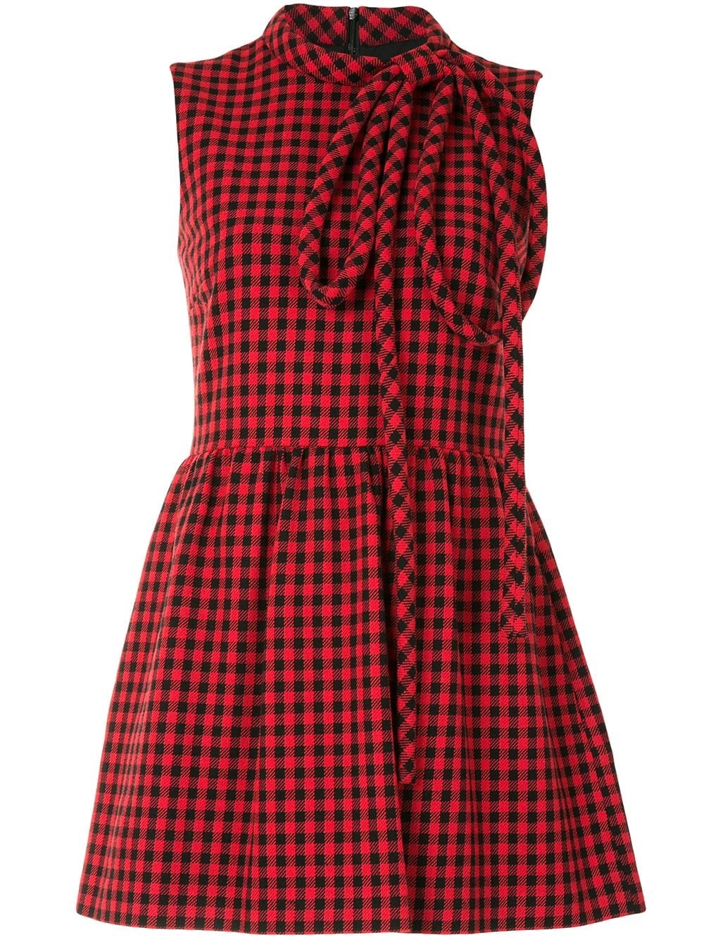 checked flared dress - 1