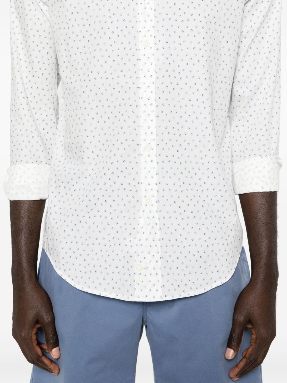 leaf-print cotton shirt - 5