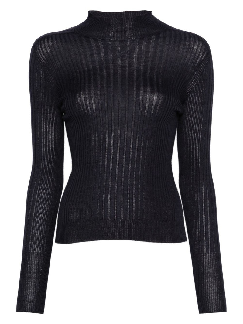 ribbed mock-neck top 1