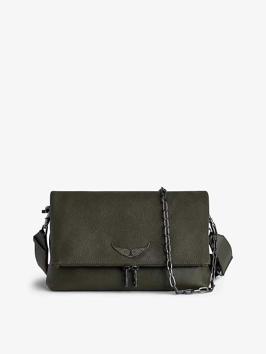 Zadig Voltaire Rocky grained leather cross body bag selfridges REVERSIBLE
