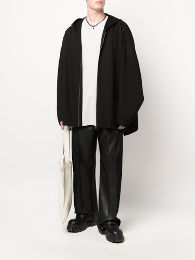 Rick Owens high-low hem zip-up hoodie outlook