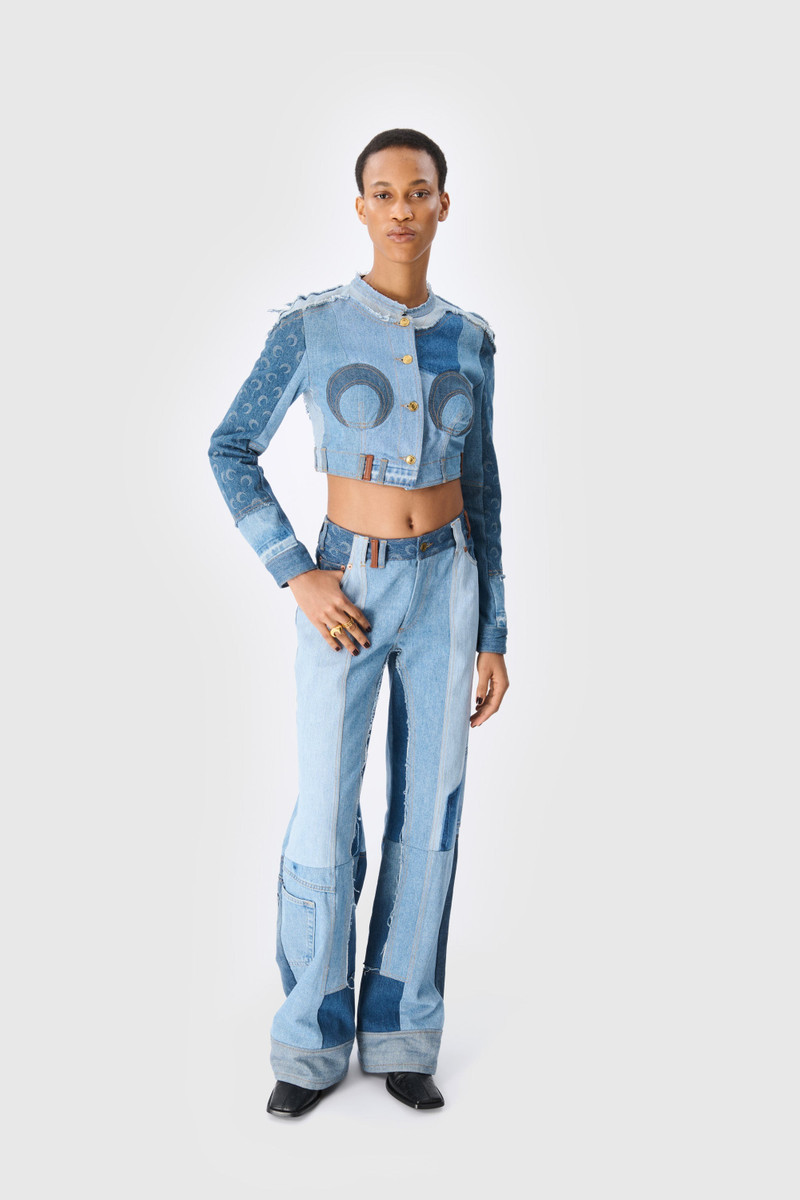 Upcycled Denim Cropped Jacket - 1