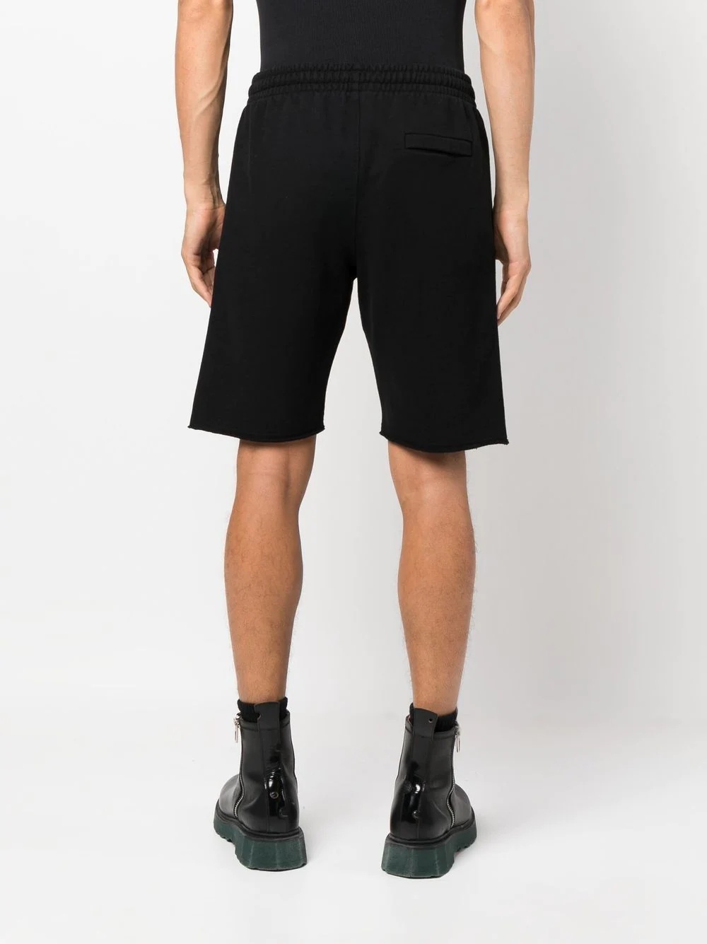 logo-print organic cotton track shorts - 4