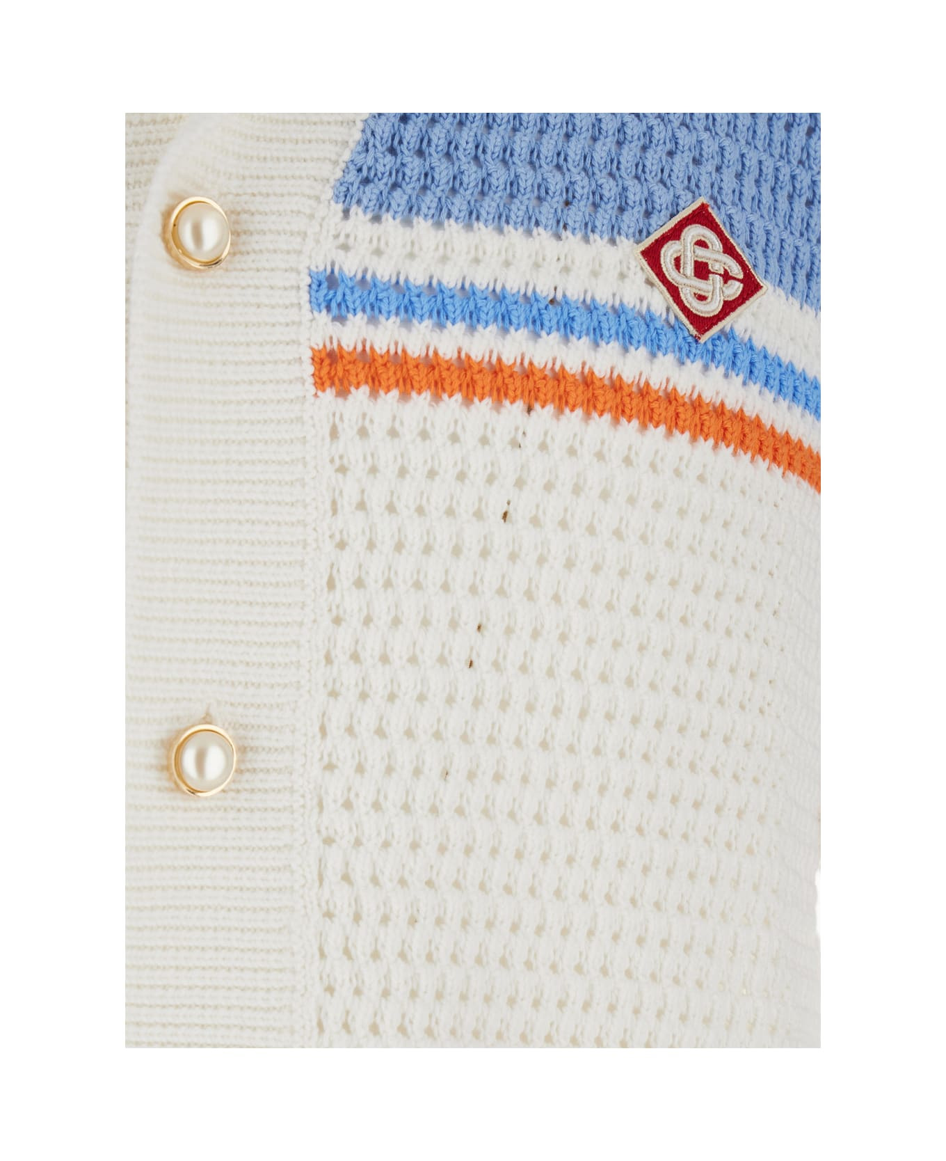 White Shirt With Classic Collar And Chest Logo Patch In Cotton Man - 3