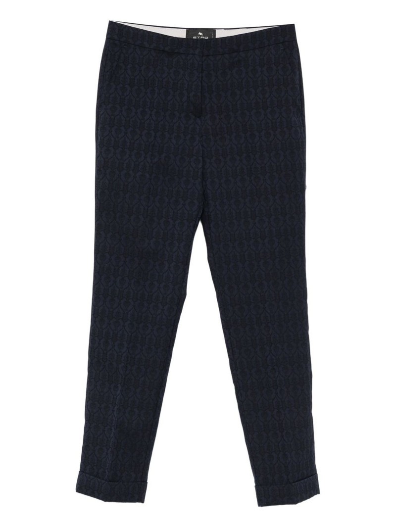 patterned cuffed trousers 1